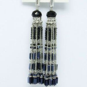 Anthropologie Glass Crystal Tassel Earrings